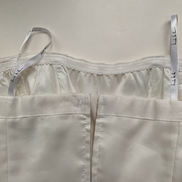 NICOLE MILLER 100% Silk Cream Ivory Bustier Crop Top - Picture 10 of 12